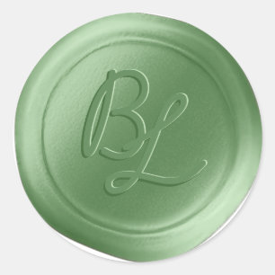 Greenery 2 Letter Monogram Wax Seal Stickers