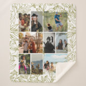 Greenery 9 Photo Collage Personalized Sherpa Deken (Voorkant)