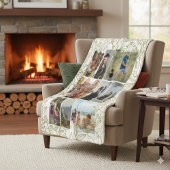 Greenery 9 Photo Collage Personalized  Sherpa Deken