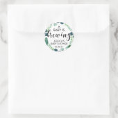 Greenery A Baby breekt koffie Baby shower Ronde Sticker (Tas)