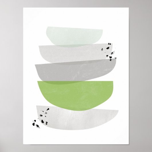 greenery abstract, minimalist poster print (Voorkant)