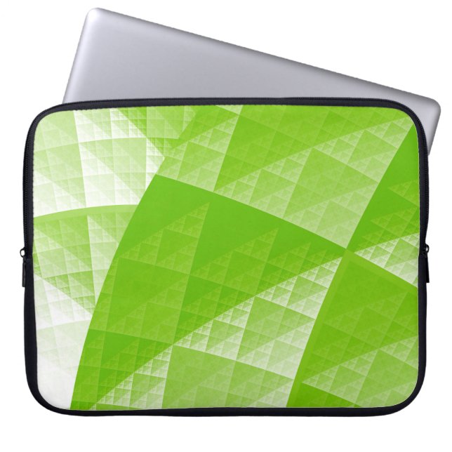 Greenery abstract patroon laptop sleeve (Voorkant)
