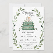 Greenery Adventure Baby shower Reiskoffer Kaart (Voorkant)