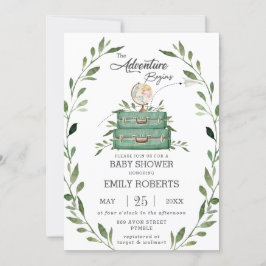 Greenery Adventure Baby shower Reiskoffer Kaart
