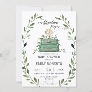 Greenery Adventure Baby shower Reiskoffer Kaart