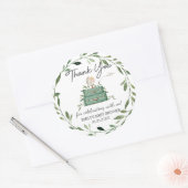 Greenery Adventure Baby shower Reiskoffer Ronde Sticker (Envelop)