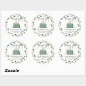Greenery Adventure Baby shower Reiskoffer Ronde Sticker (Vel)