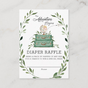 Greenery Adventure Koffer Baby Luier Raffle Informatiekaartje