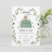 Greenery Adventure Wedding Suitcase Reisreis Kaart (Staand voorkant)