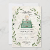 Greenery Adventure Wedding Suitcase Reisreis Kaart (Voorkant)