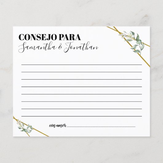 Greenery Advice voor twee tweetalige doucherekaart (Achterkant)