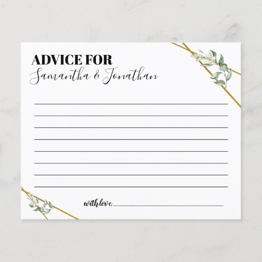 Greenery Advice voor twee tweetalige doucherekaart (Voorkant)