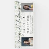 Greenery Afstuderen Foto Gefeliciteerd Banner (Verticaal)