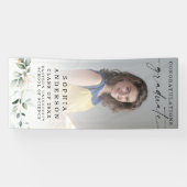 Greenery Afstuderen Foto gefeliciteerd Spandoek (Horizontaal)