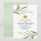 Greenery afstuderen, gewoon modern groen afstudeer kaart (Voorkant / Achterkant)