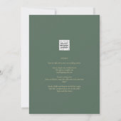 Greenery All-in-1 Green Gold Wreath QR Code Weddin Kaart (Achterkant)