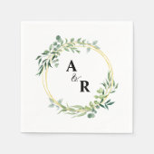 Greenery Ampersand Monogram Trouwpapier Servet (Voorkant)