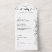 Greenery and Floral Wedding RSVP met maaltijdselec All In One Uitnodiging (Binnen)