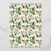 Greenery and Flowers Tropical Couples Shower Folie Uitnodiging (Achterkant)