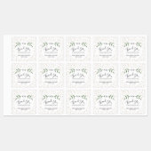 Greenery and Gold Confetti Wedding Hartelijk dank Labels (Vel)