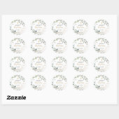 Greenery and gold foliage Baptisme Ronde Sticker (Vel)
