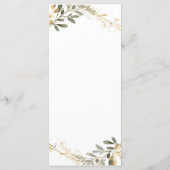 Greenery and Gold Geometric Boho Wedding Menu (Achterkant)