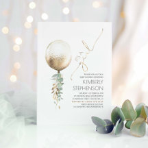 Greenery and Gold Glitter Balloon Baby shower
