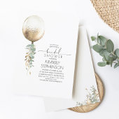 Greenery and Gold Glitter Balloon Vrijgezellenfees Kaart