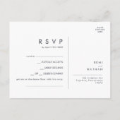 Greenery and Gold Leaf Navy Song Request RSVP Card Briefkaart (Achterkant)