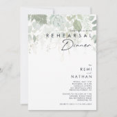 Greenery and Gold Leaf Rehearsal Dinner Invitation Kaart (Voorkant)