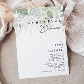 Greenery and Gold Leaf Rehearsal Dinner Invitation Kaart