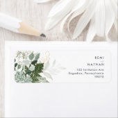 Greenery and Gold Leaf Return Address Label (Insitu)