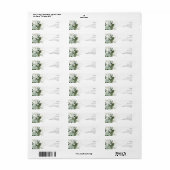 Greenery and Gold Leaf Return Address Label (Full Sheet)