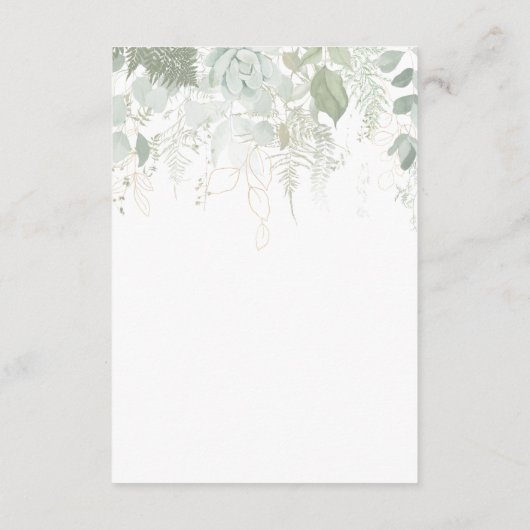 Greenery and Gold Leaf Schedule of Events Informatiekaartje (Achterkant)