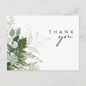 Greenery and Gold Leaf Script Weddenschap Hartelij Briefkaart (Voorkant)