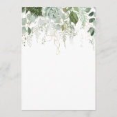 Greenery and Gold Leaf Wedding Advice Kaart (Achterkant)
