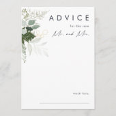 Greenery and Gold Leaf Wedding Advice Kaart (Voorkant)