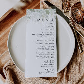 Greenery and Gold Leaf Wedding Dinner Menu