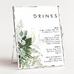 Greenery and Gold Leaf Wedding Drink Menu Poster<br><div class="desc">We ontwierpen dit groene en gouden drink menu poster om je eenvoudige maar elegante boho receptie te voltooien. Het is voorzien van modern groen en wit eucalyptusblad, vruchtensap, een succulente bloem en minimale bladbladbladeren. Deze elementen geven het gevoel van een grillig waterverf betoverend bos, perfect voor elke rustige, boze bruiloft!...</div>