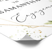 Greenery and Gold Lijst Verloving welkomstbord Poster (Hoek)