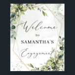 Greenery and Gold Lijst Verloving welkomstbord Poster<br><div class="desc">Het welkomstteken Greenery and Gold Lijst Verloving,  Contact met me opnemen voor overeenkomende objecten of voor aanpassing,  Blush Rozen ©</div>