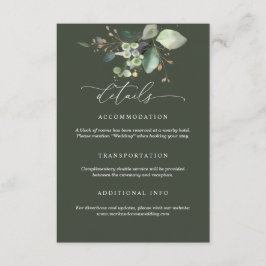 Greenery and Gold Wedding Details Card Informatiekaartje
