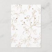 Greenery and Gold Wedding Details Card Informatiekaartje (Achterkant)