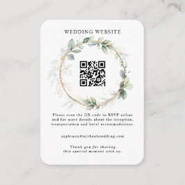 Greenery and Gold Wedding Enclosure Card Informatiekaartje