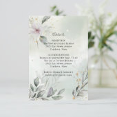 Greenery and Gold Wedding Enclosure Insert Kaart (Staand voorkant)