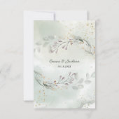 Greenery and Gold Wedding Enclosure Insert Kaart (Achterkant)
