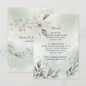 Greenery and Gold Wedding Enclosure Insert Kaart (Voorkant / Achterkant)