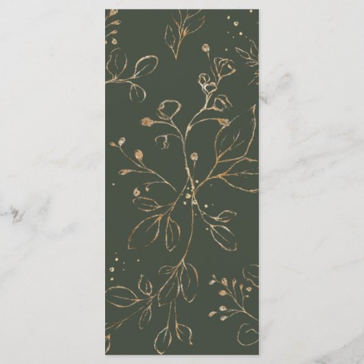 Greenery and Gold Wedding Flat Menu (Achterkant)
