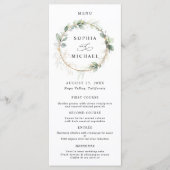 Greenery and Gold Wedding Flat Menu (Voorkant)