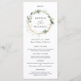 Greenery and Gold Wedding Flat Menu